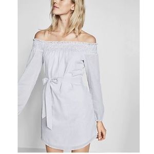 Striped Express Off The Shoulder Tunic Dress - NWT
